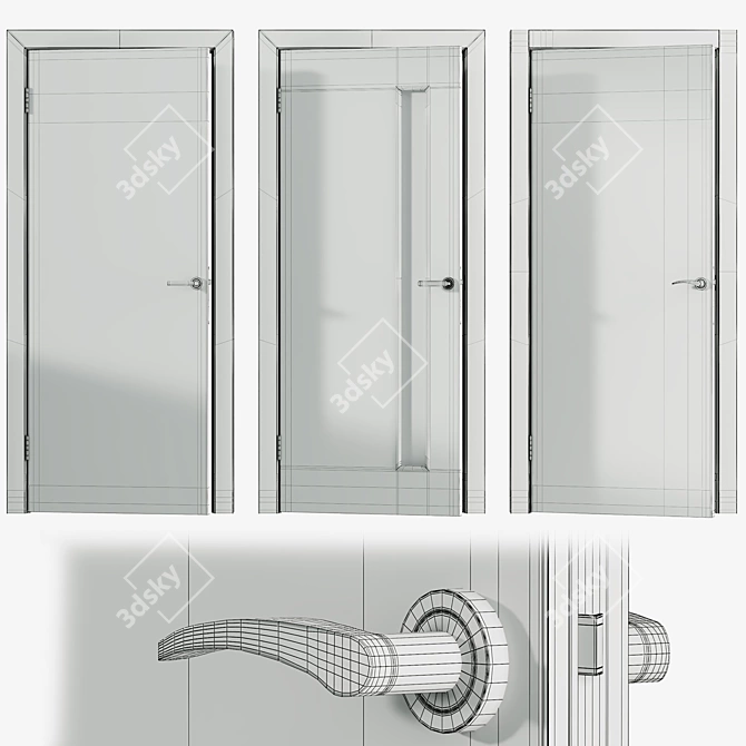 Hardflex Interior Doors with Locks 3D model image 5