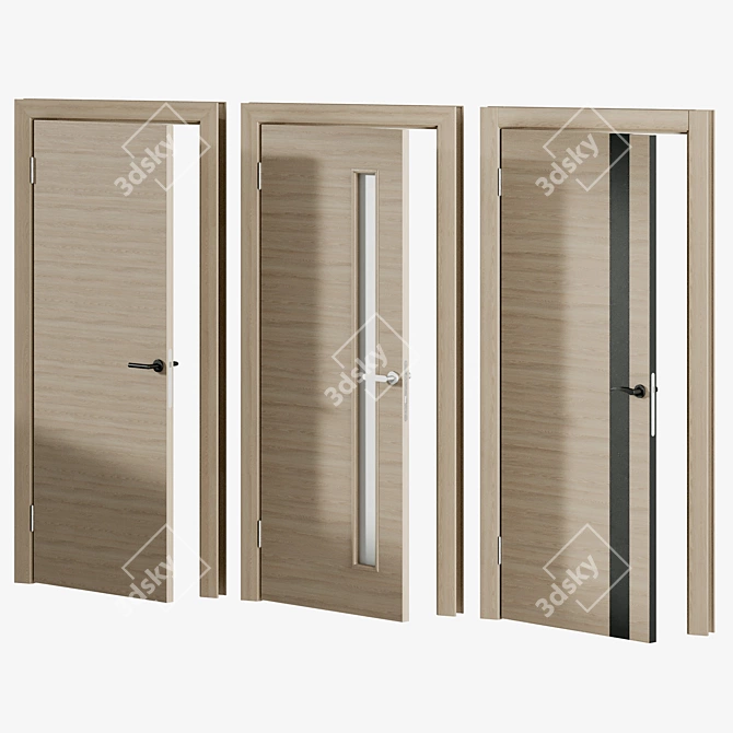 Hardflex Interior Doors with Locks 3D model image 7