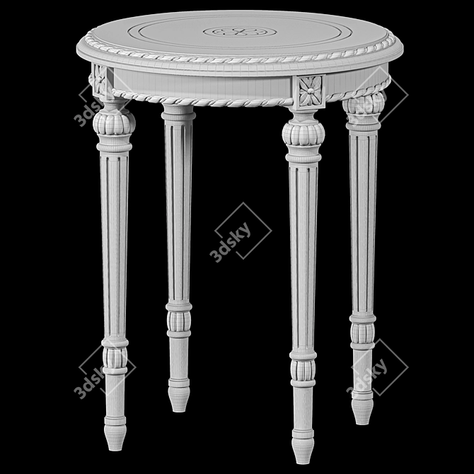 Elegant Side Coffee Table, Handcrafted 3D model image 2