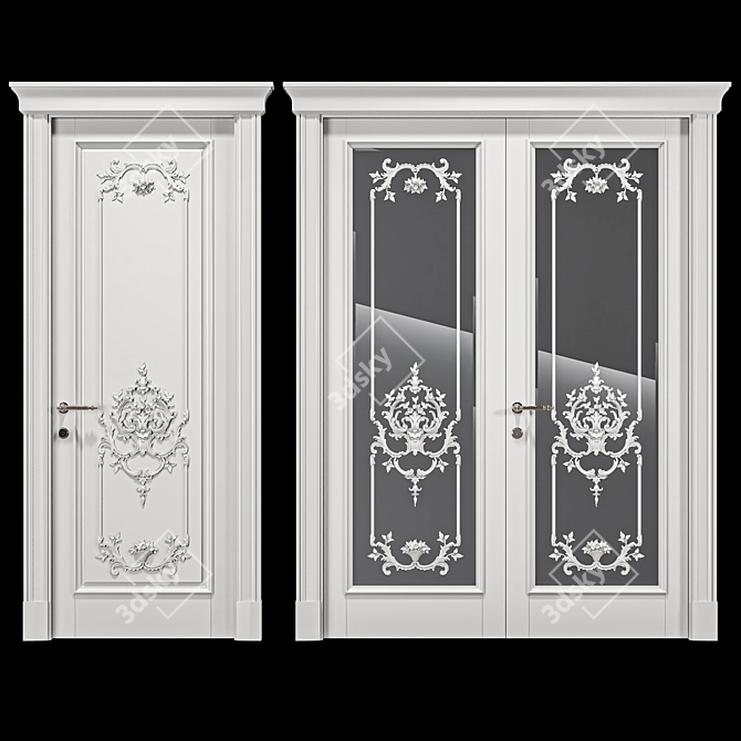  Classic Hermitage Interior Door 3D model image 1
