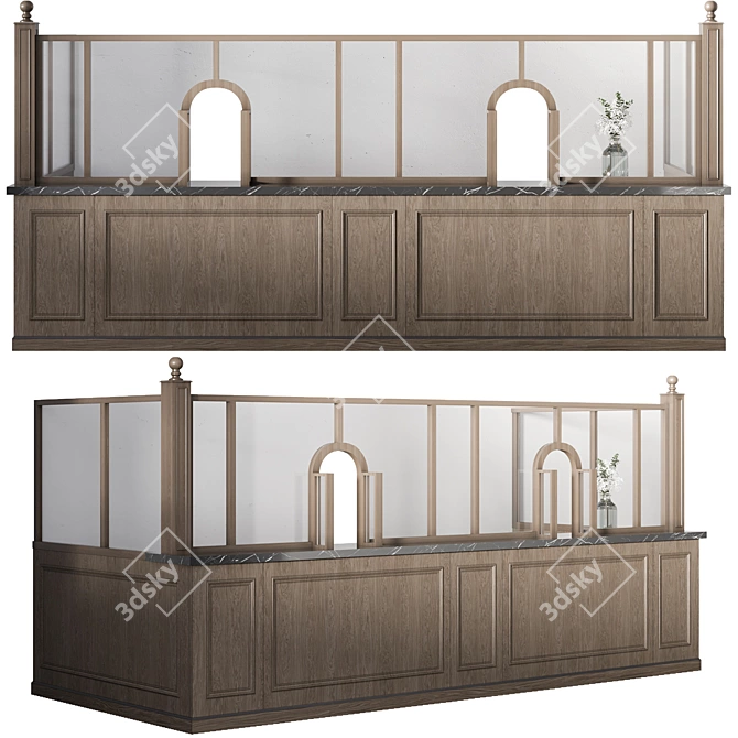 20th Century Reception Desk Design 3D model image 2