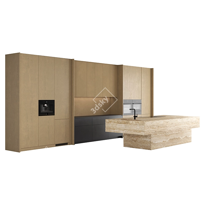 Modern Kitchen Island Set 47 3D model image 3