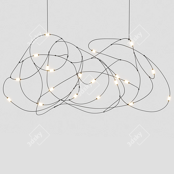 Elegant Cloud Pendant Light 3D model image 1