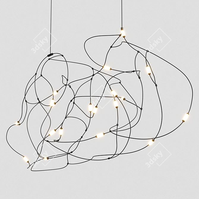 Elegant Cloud Pendant Light 3D model image 3