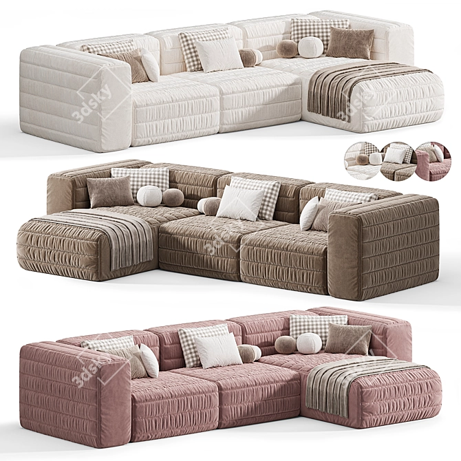 Gervasoni Samet A Modular Sofa 3D model image 1