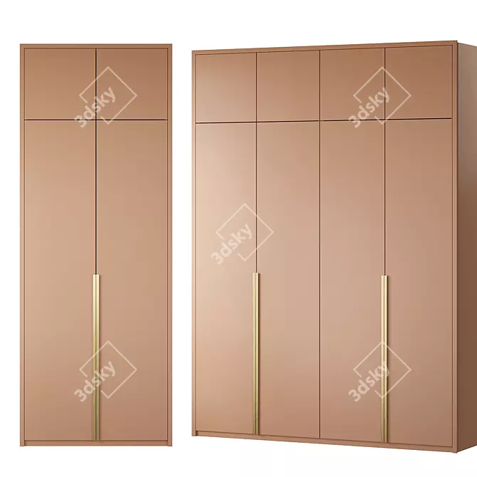 Cazarina Interiors Queen Wardrobe 3D model image 2