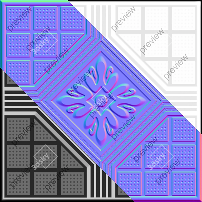 Textured Pavement Tile "Cracker 3D model image 5