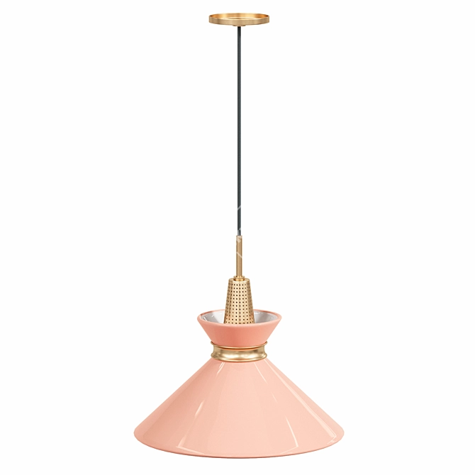 Modern Aged Brass Pendant Light 3D model image 2