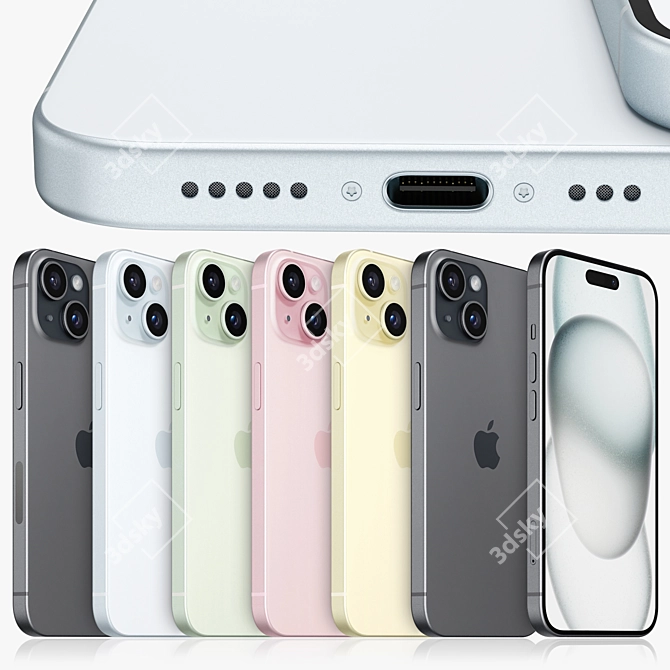 iPhone 15 Render Model Upgrade 3D model image 1