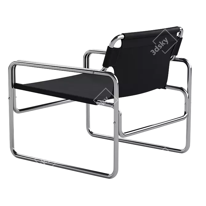 Ergonomic Leather Lounge Chair 3D model image 10