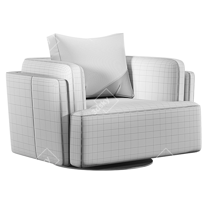 Sunset Swivel Chair - Smooth Elegance 3D model image 2