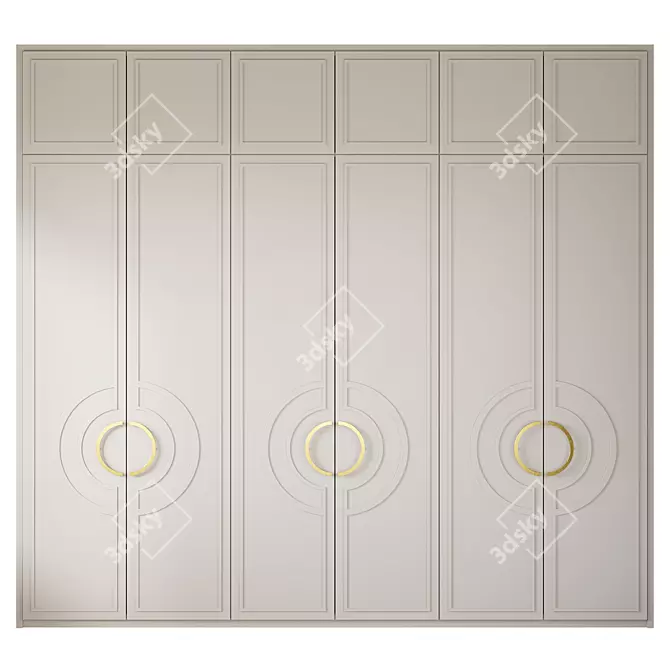 Art-Deco Wardrobe Homvud: Russian-Made 3D model image 1