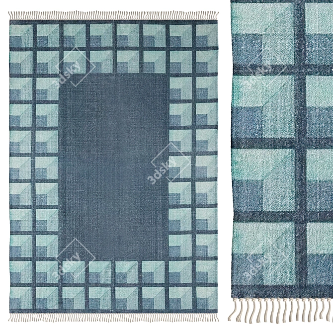 Modern Geometric Matteo Brushed Rug 3D model image 1