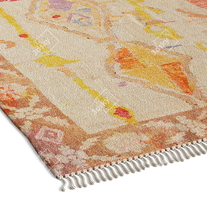 Chenille Paxi Printed Rug 3D model image 3