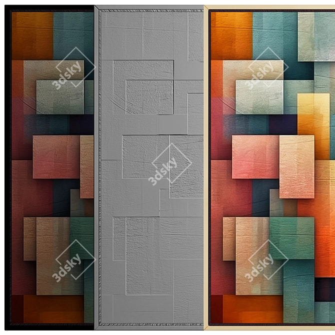 3D Wall Art Decor Model 3D model image 3