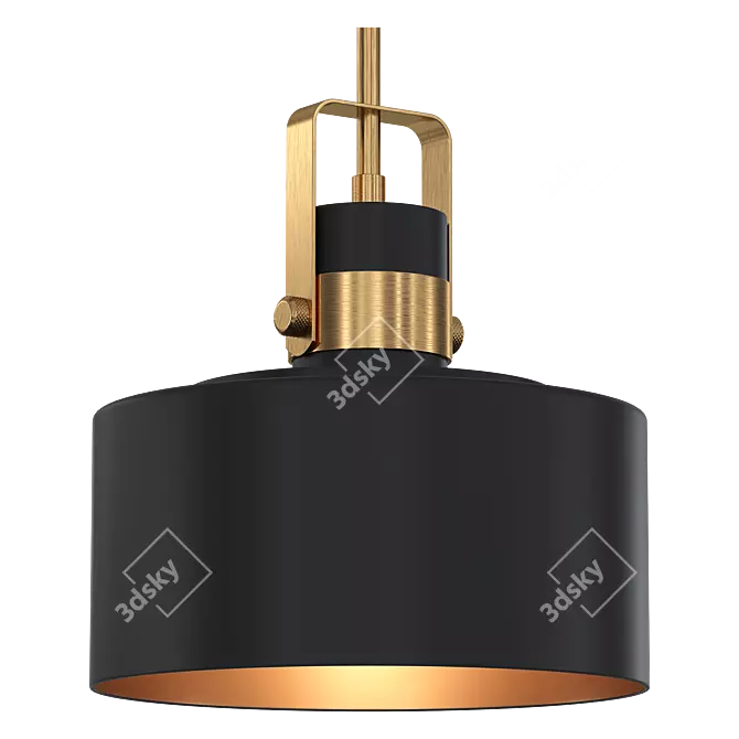 Courtney Soft Gold Black Pendant 3D model image 1