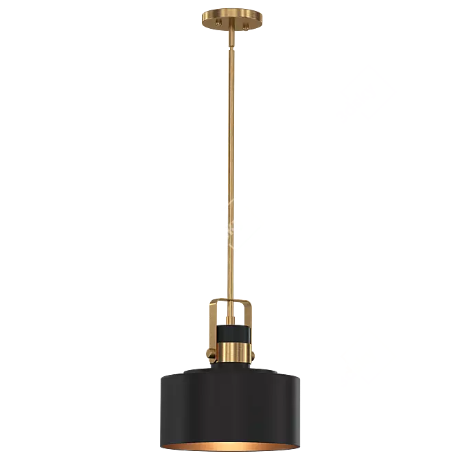 Courtney Soft Gold Black Pendant 3D model image 2