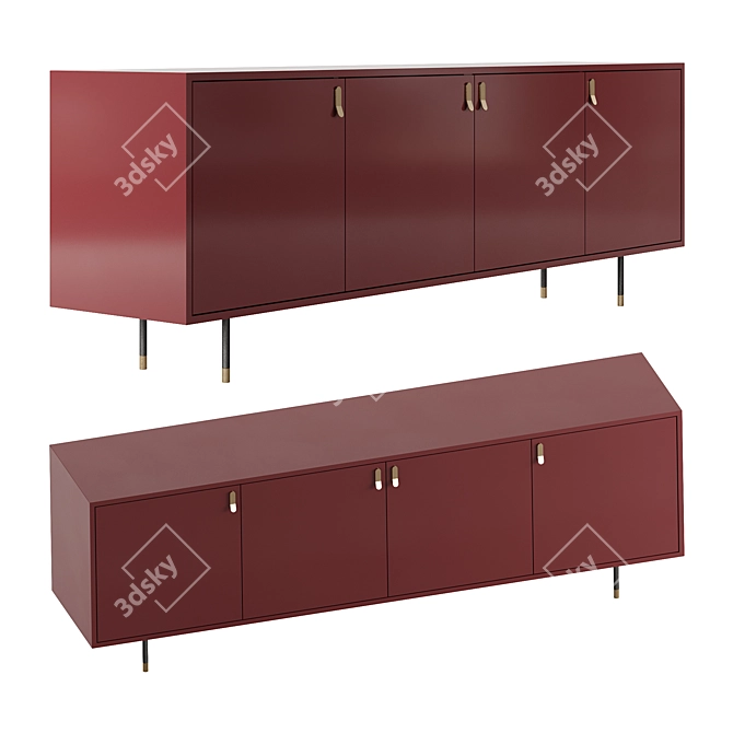 Cosmic Elegance 4 Door Cabinet 3D model image 2