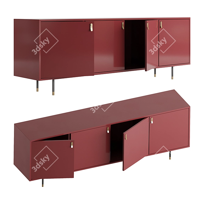 Cosmic Elegance 4 Door Cabinet 3D model image 3