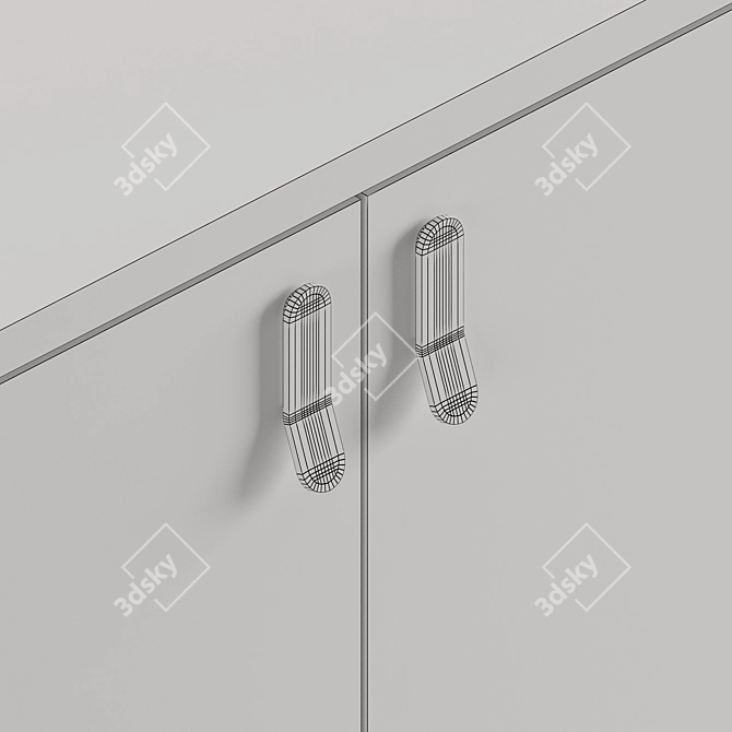 Cosmic Elegance 4 Door Cabinet 3D model image 5