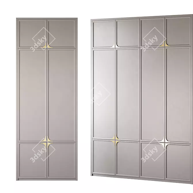 Evert Art Deco Entryway Wardrobe 3D model image 2