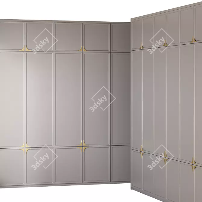 Evert Art Deco Entryway Wardrobe 3D model image 5