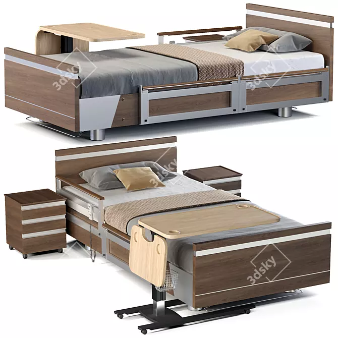 Extra-Wide SonderCare Hospital Bed 3D model image 1