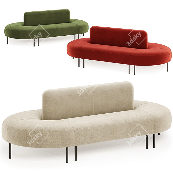 Double-Sided Oval Variety Sofa 3D model image 1