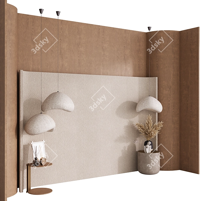 Modern Style Bed Headboard Set 3D model image 2