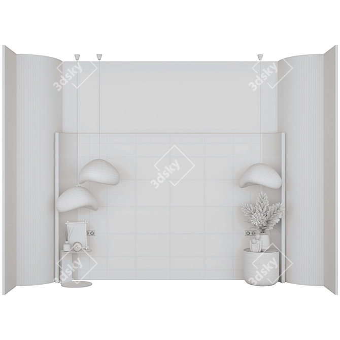 Modern Style Bed Headboard Set 3D model image 4