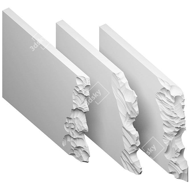 Decorative Gypsum Elements Set 3D model image 2