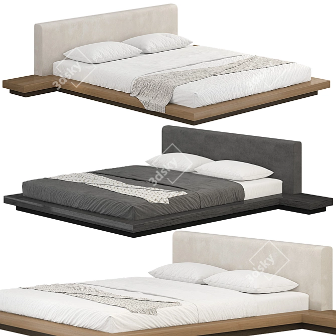  Sleek Bed Design, High Quality 3D model image 1