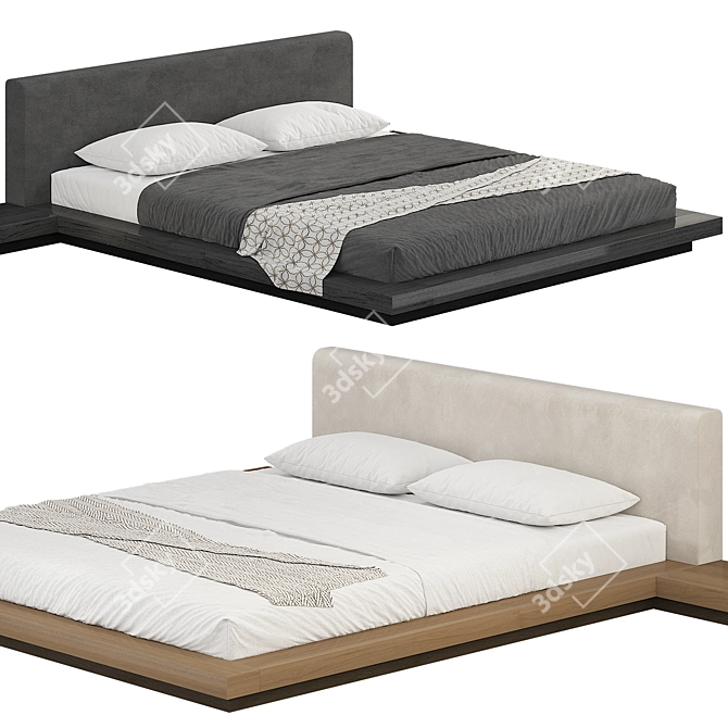  Sleek Bed Design, High Quality 3D model image 2