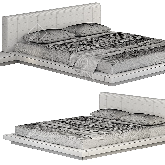  Sleek Bed Design, High Quality 3D model image 4