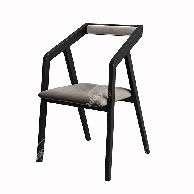 Halmar AZUL Kitchen Chair, Grey/Black 3D model image 2