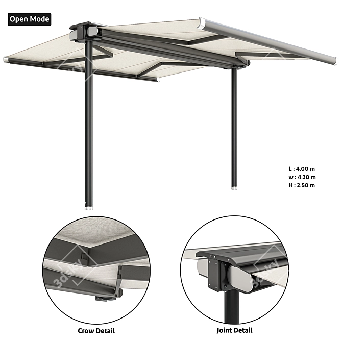 Dual Mode Outdoor Sunshade 3D model image 1