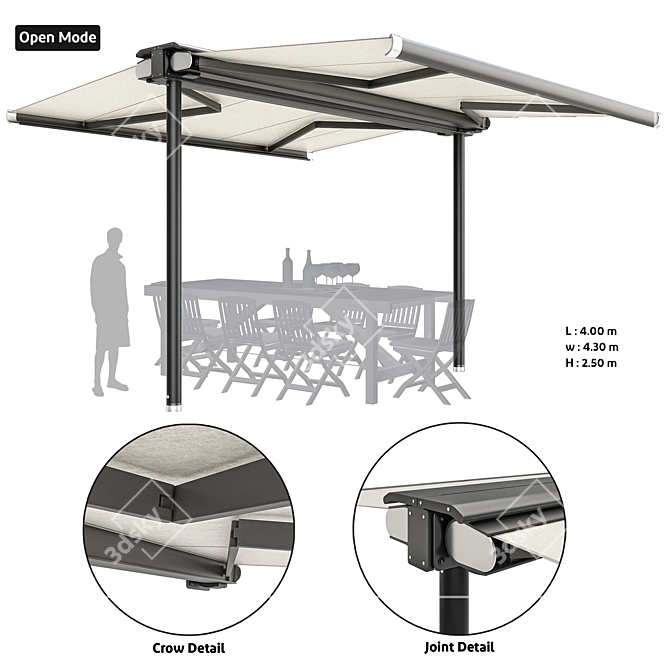 Dual Mode Outdoor Sunshade 3D model image 4