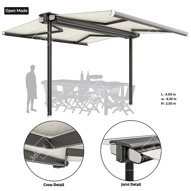 Dual Mode Outdoor Sunshade 3D model image 6