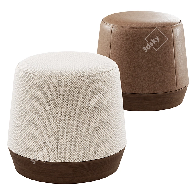 Barbara Barry Thimble Ottoman Glam 3D model image 1