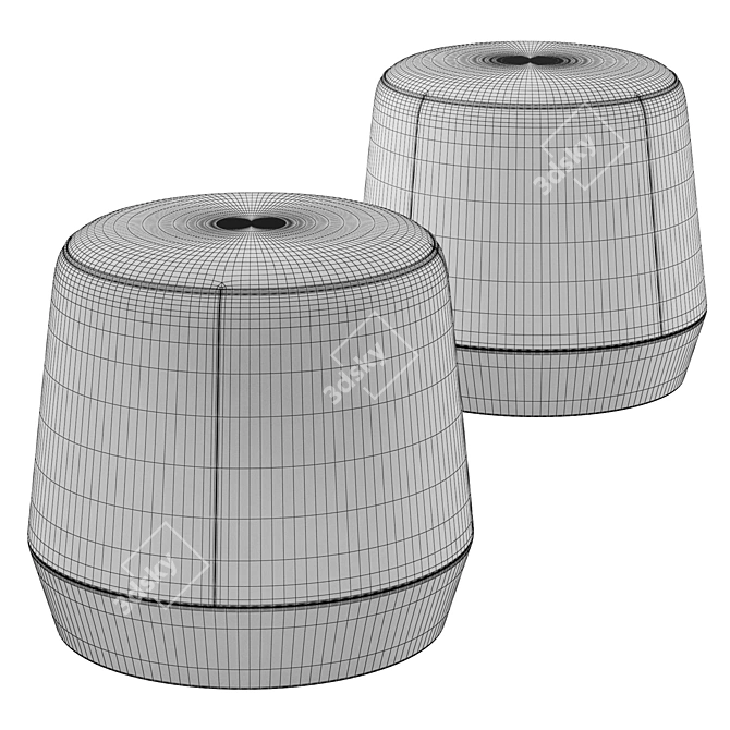 Barbara Barry Thimble Ottoman Glam 3D model image 3