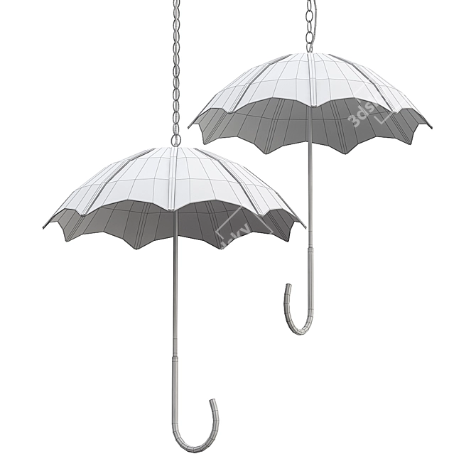 Imperium Loft Umbrella Pendant Light 3D model image 2