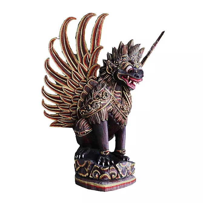 Bali Winged Lion Art Scans 3D model image 1