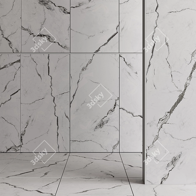 Natural Stone Slab Tiles 3D model image 1