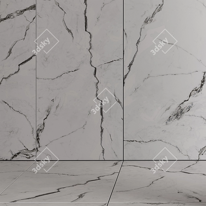 Natural Stone Slab Tiles 3D model image 2