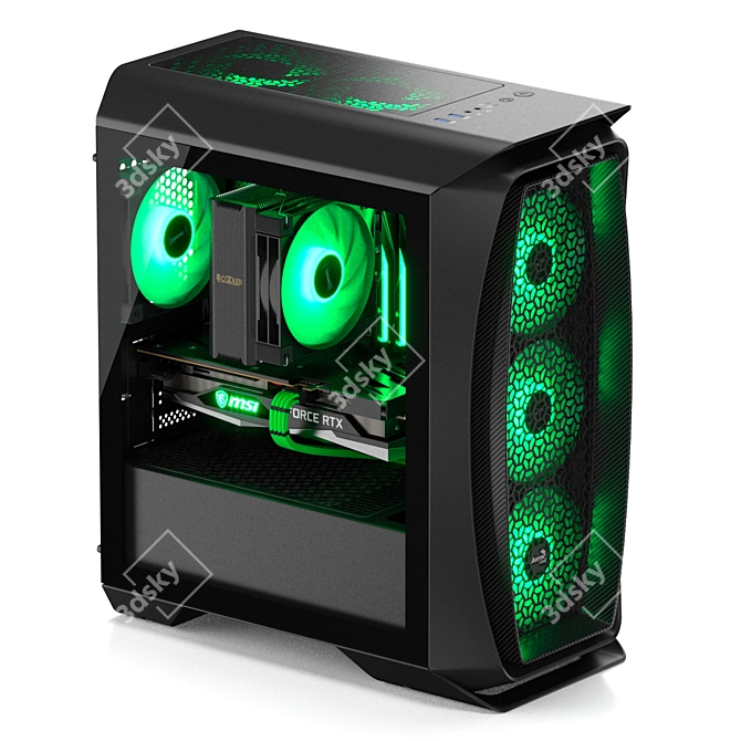 Mini Gaming PC | RGB Lighting | V-Ray 3D model image 2