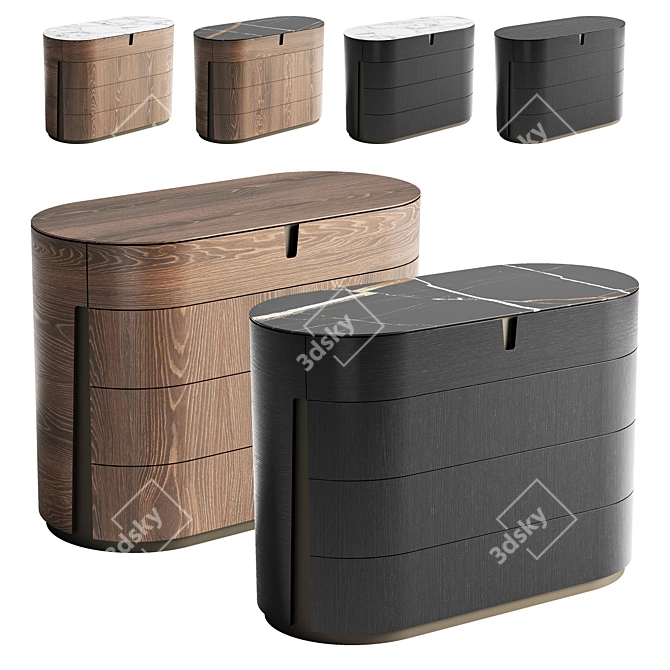 Sleek Tylsa Dresser in 6 Materials 3D model image 1