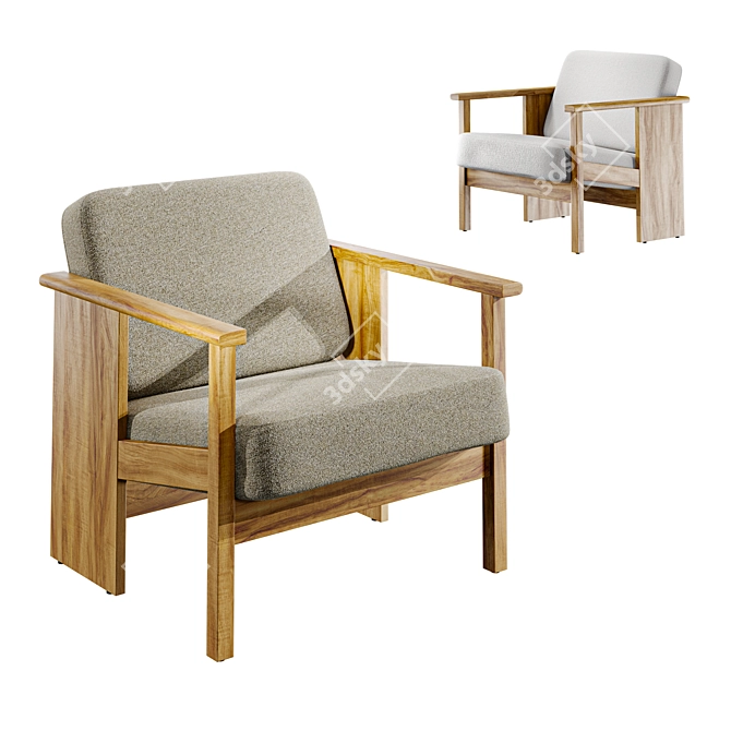 Versatile Block Chair: 2 Styles 3D model image 1