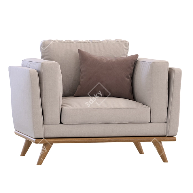 Modern Zander Armchair by West Elm 3D model image 1