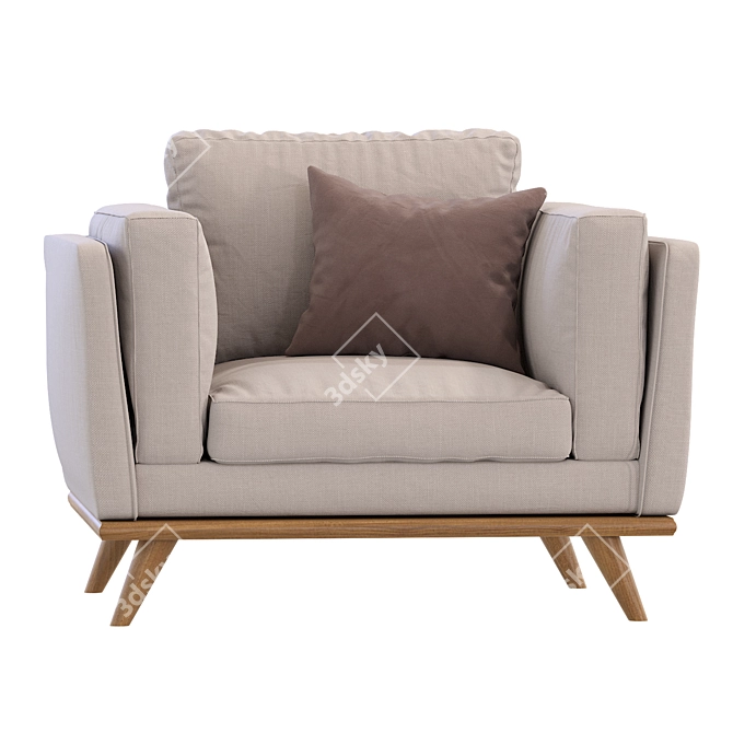 Modern Zander Armchair by West Elm 3D model image 2