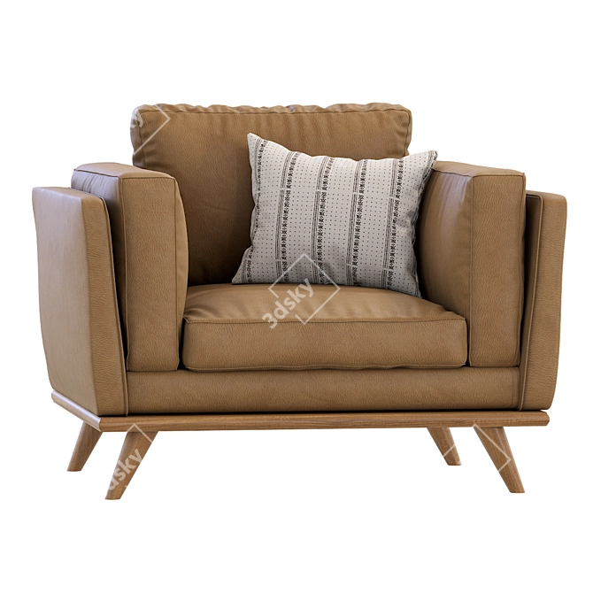 Modern Zander Armchair by West Elm 3D model image 3